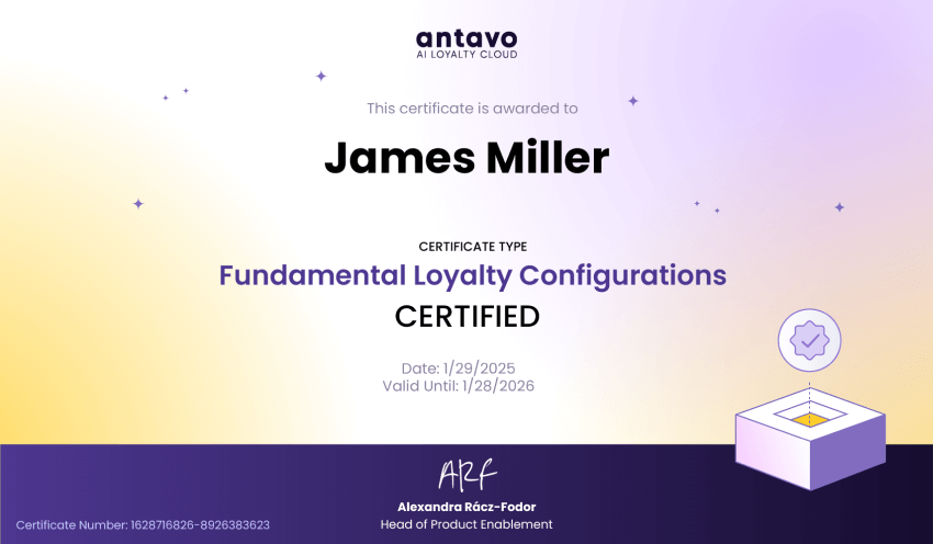 Image of the Antavo Loyalty Certification.