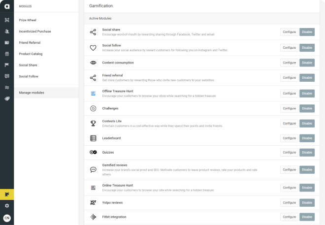 Backend for gamification.