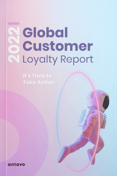 Banner for downloading the Global Customer Loyalty Report 2022 on the report's listing page of Antavo's website.