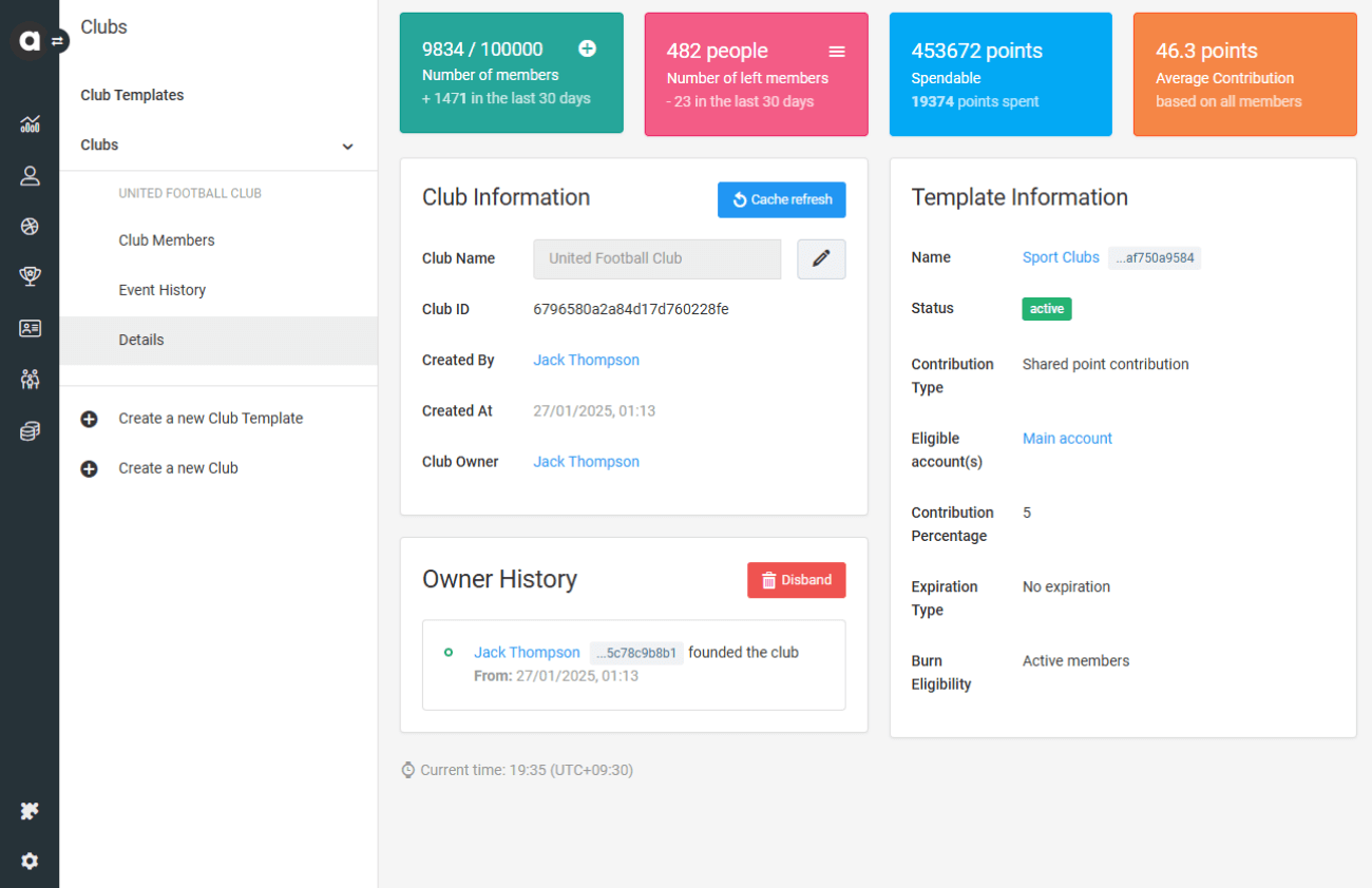 Huge freedom on Club sizes.