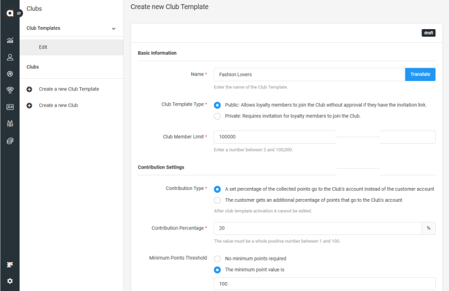 Customize how Clubs operate.