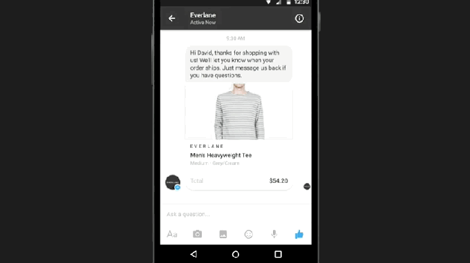 In this example, the bot - your online shopper - helps you find the product you’re looking for.