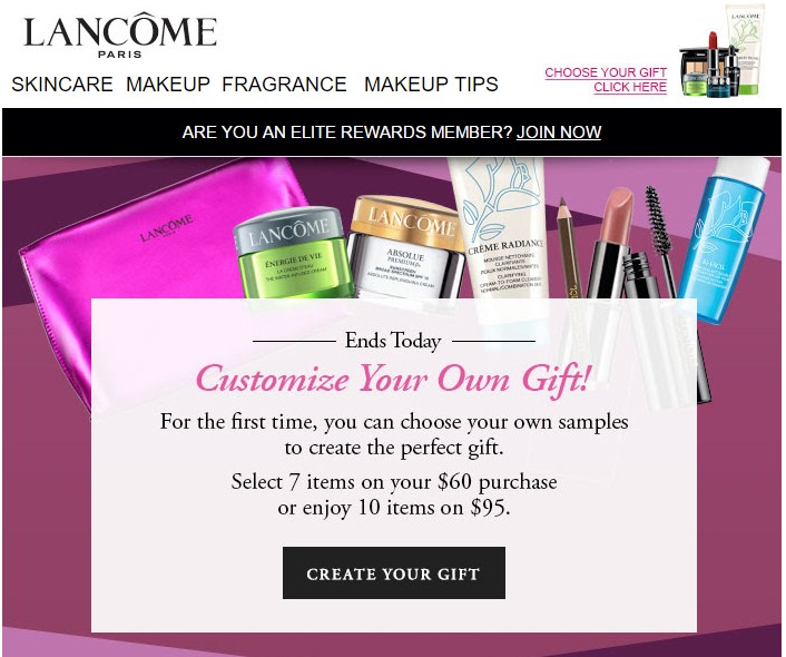 Lancome sends out an invitation like this to their non-loyalty members.