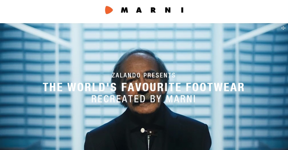 A promotional video for Marni shoes on Zalando’s site.