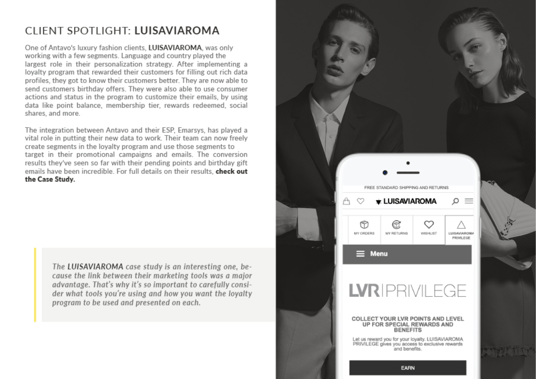 Antavo's Ebook: How to Create a Successful Loyalty Program for Fashion - Client spotlight: LuisaViaRoma.
