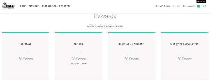 Lancome elite rewards and Dr. Brandt beauty loyalty program