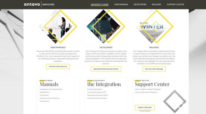 Antavo University offers deep and well-structured knowledge to those who are tasked with managing and integrating our product.