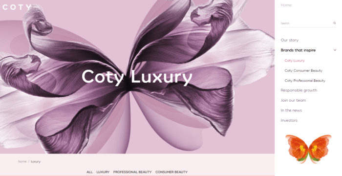 Coty Luxury main page