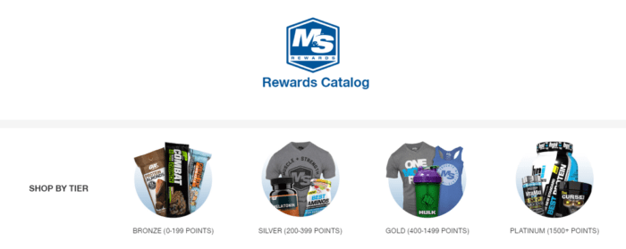 Muscle & Strength also has tiers and the content of the Reward Catalog depends on each member’s rank.