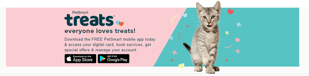 The loyalty program is available as an app, giving on-the-go users a smooth experience, no matter where or when they want to treat their pets.