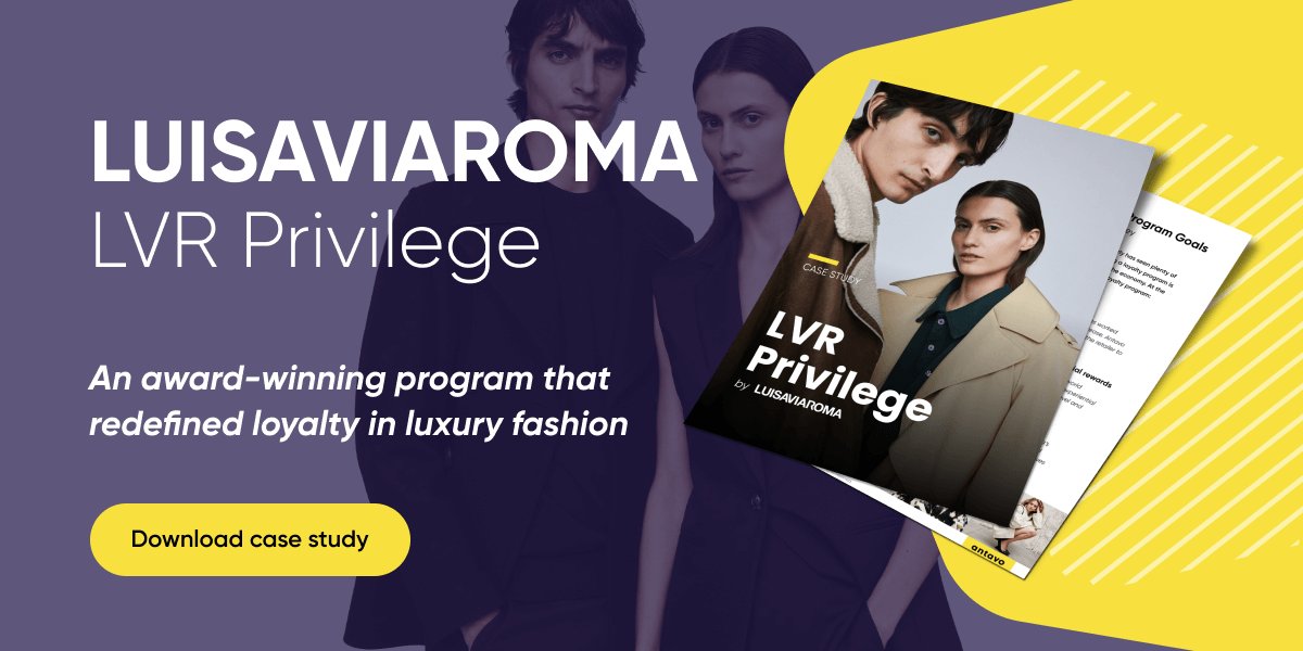 Antavo's case study banner about Italian luxury fashion giant LuisaViaRoma