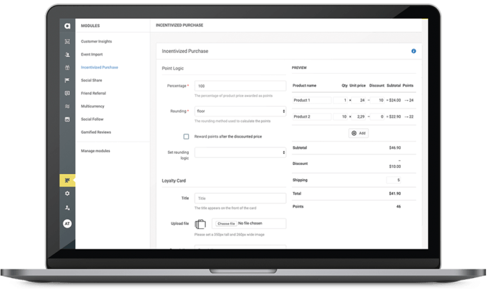 There's a science behind setting up the point economy for your loyalty program. Point rounding, point expiration, multicurrency systems, surprise & delight, etc. Unlike starting from scratch, a loyalty management platform like Antavo provides both the technology and the knowledge for you to be successful. Image taken from the Antavo Loyalty Management Platform.