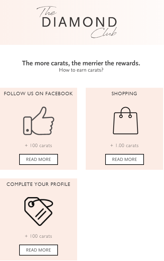 In addition to offline and online purchases, customers can also earn points by connecting with DPT on social media or by filling out their personal profile, supporting DPT’s CRM efforts.
