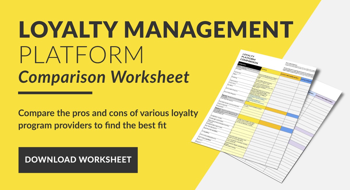 Download our Loyalty Management Platform worksheet to get a head start in your research. The document features the most vital categories to research and also comes pre-filled with details about Antavo’s platform. Use it to compare Antavo with other loyalty program providers.