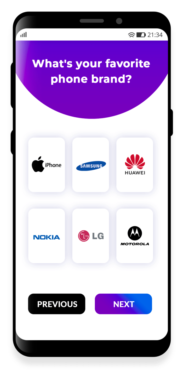 With incentivized customer profiling, you can learn about your customers’ lifestyle, personality, values, interests, favorite brands, the devices they like and dislike, the rewards they’d love to see in the program, and more.