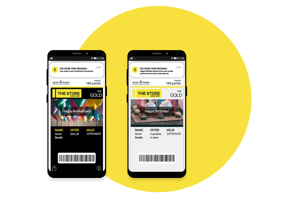 Send a surprise & delight birthday reward to customers, which they can redeem in store or at a partner’s store using the mobile app, generating footfall in the process.