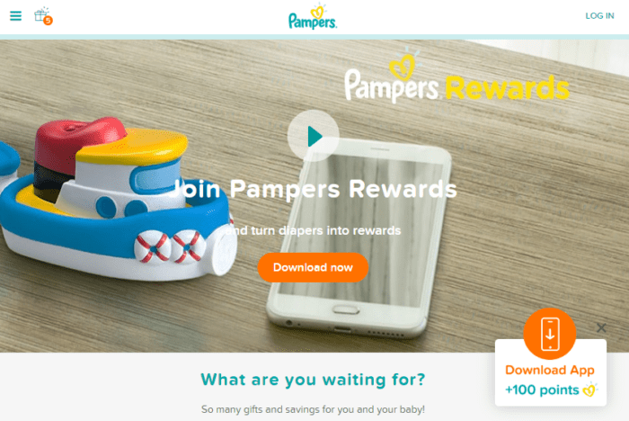 Those who join Pampers’ loyalty program can earn points for downloading the mobile app, and then use it to create custom family albums.