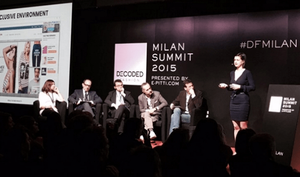 Zsuzsa Kecsmar, Co-founder and CMO of Antavo, presenting on the stage of Decoded Fashion (now e-P Summit in Italy) in 2015.