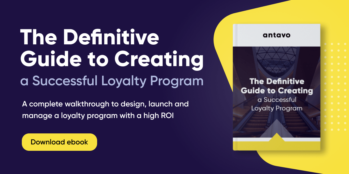 A banner recommending to download Antavo’s ‘The Definitive Guide to Creating a Successful Loyalty Program’ ebook