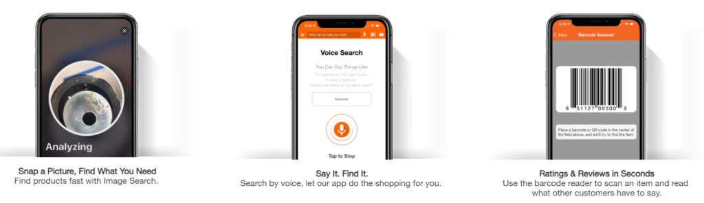 The Home Depot’s mobile app provides customers with a strong user experience.