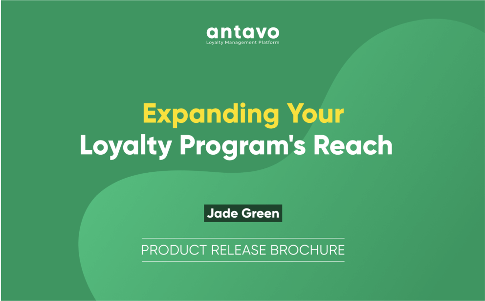 Antavo's side banner for downloading the Jade Green Q1/2022 Product Release