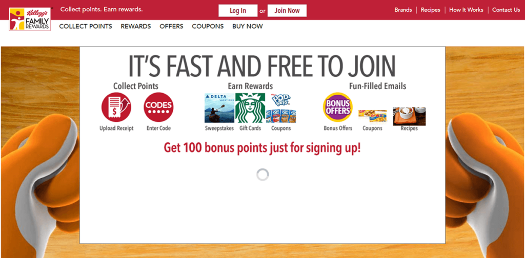 Kellogg’s loyalty program enrollment page, which signifies the importance of the zero-risk bias.