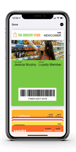 A loyalty program membership pass for a grocery store.