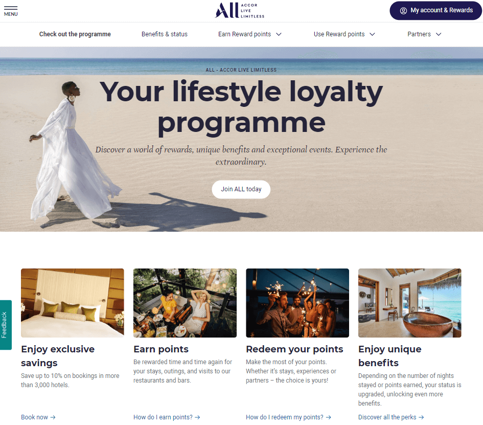 Accor’s five-tiered lifestyle loyalty program awards members exclusive benefits as soon as they join.