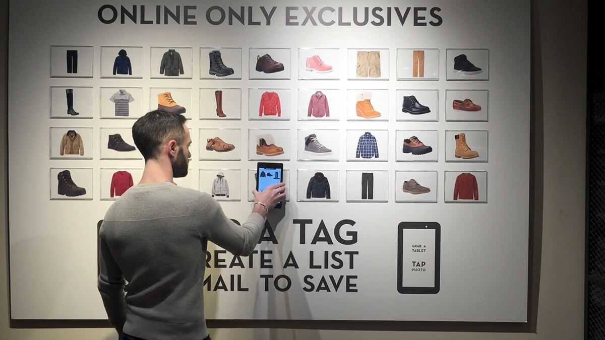 Timberland’s Touchwall.