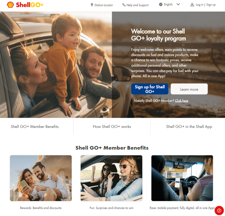 Marketing images promoting Shell’s loyalty program.