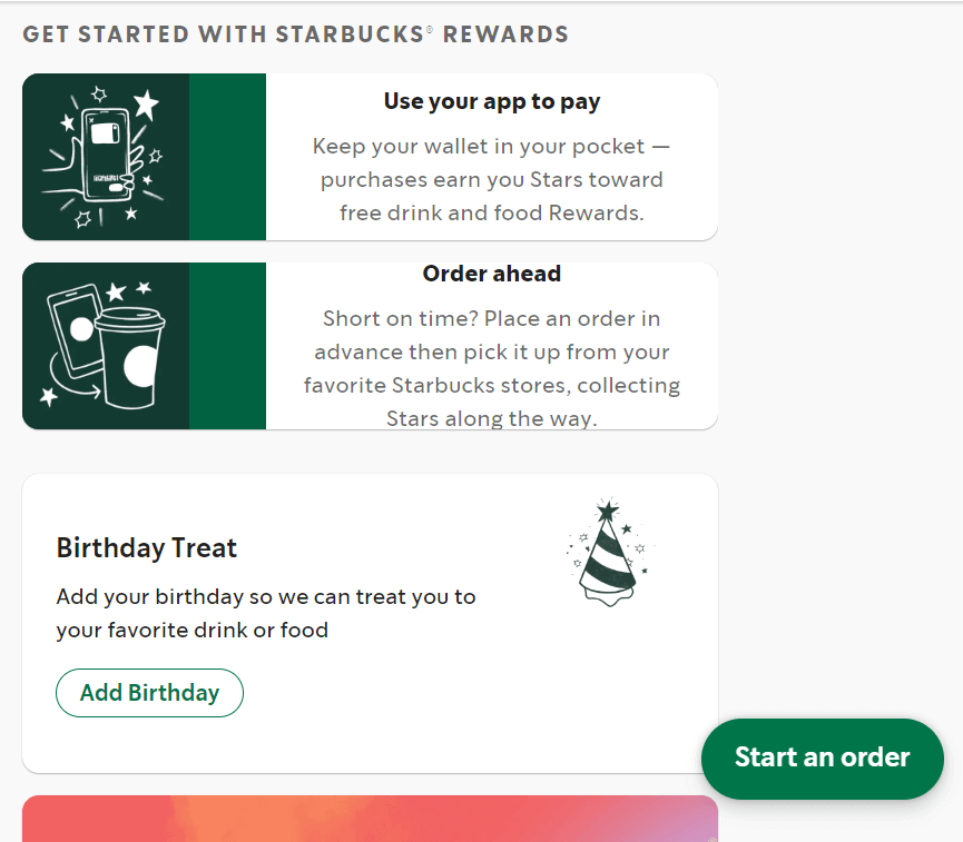 Starbucks asks already-enrolled members for additional information