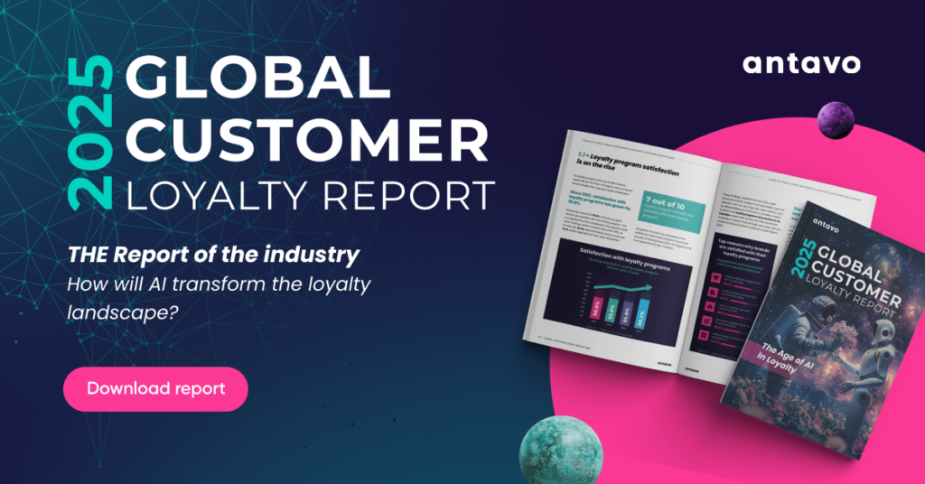 A banner recommending to download Antavo’s Global Customer Loyalty Report 2025.