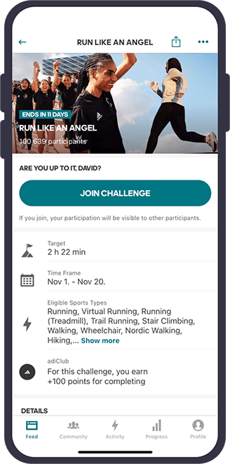 adiClub members can earn points by tracking their workout activities via Adidas’ running and training apps.