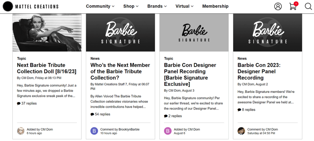 Barbie Signature exclusive forum posts.
