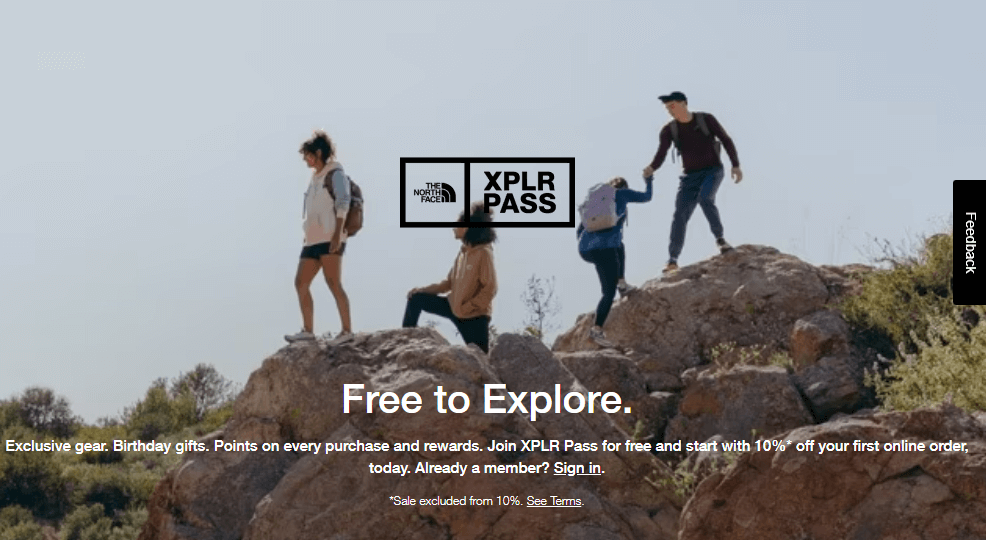 The North Face loyalty program.