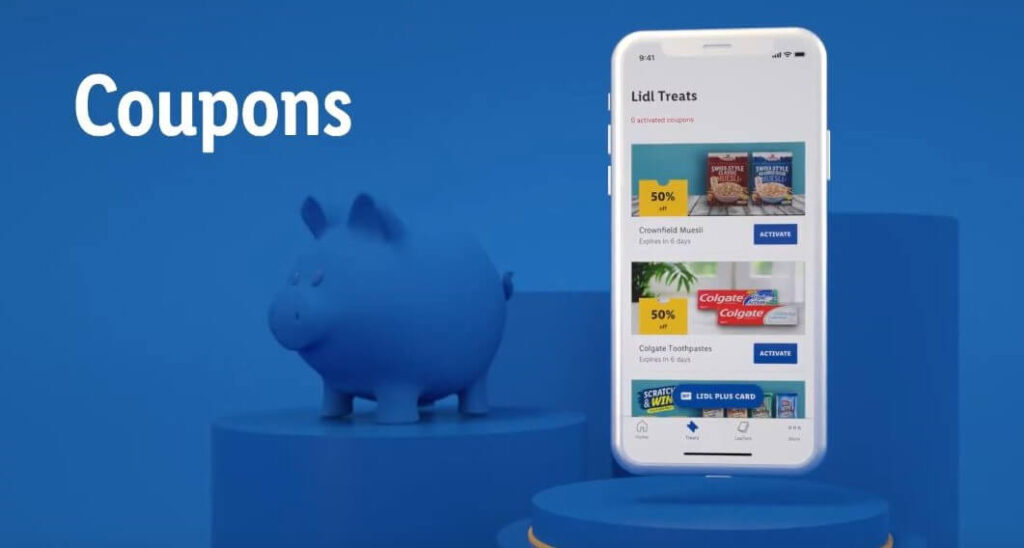 The Lidl Plus Card mobile app includes a wide range of features that help shoppers before and during shopping