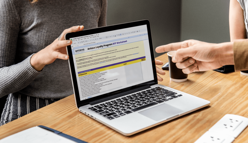 Our customizable, downloadable Loyalty Program RFP Worksheet in action