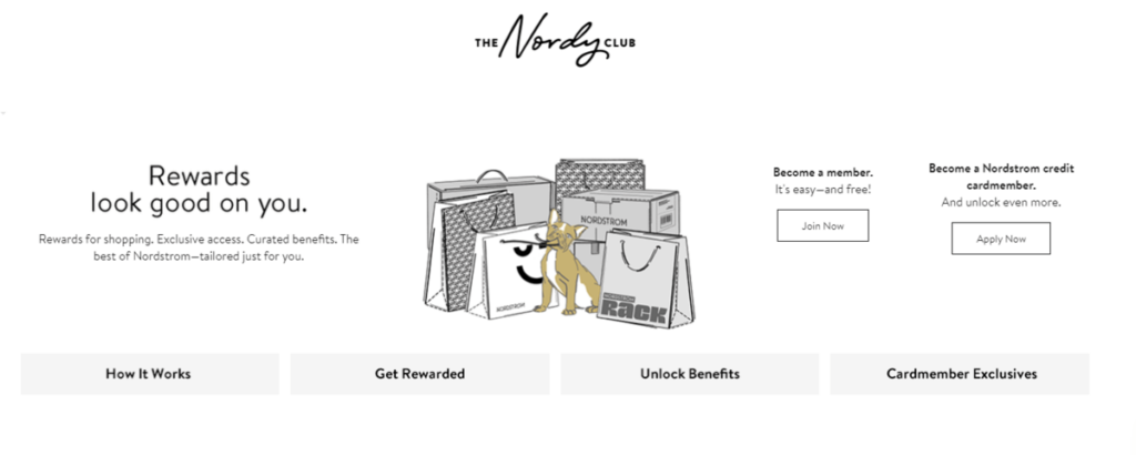 Nordstrom’s dedicated loyalty program page helps with clarification