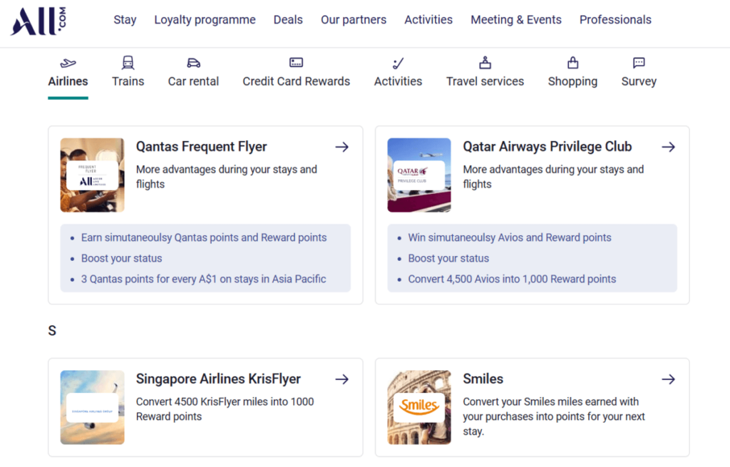 Accor’s ALL (Accor Live Limitless) loyalty program partner portfolio