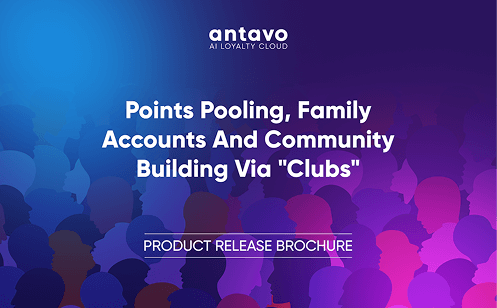 Antavo's side banner for downloading the Q1/2025 Product Release: Points Pooling Via Clubs