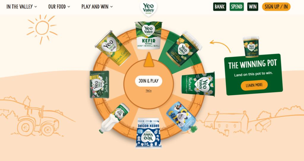 Yeo Valley Organic’s dairy-go-round prize wheel