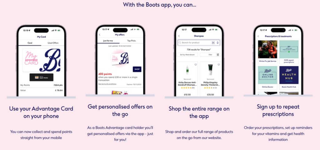 The Boots app and its functionality