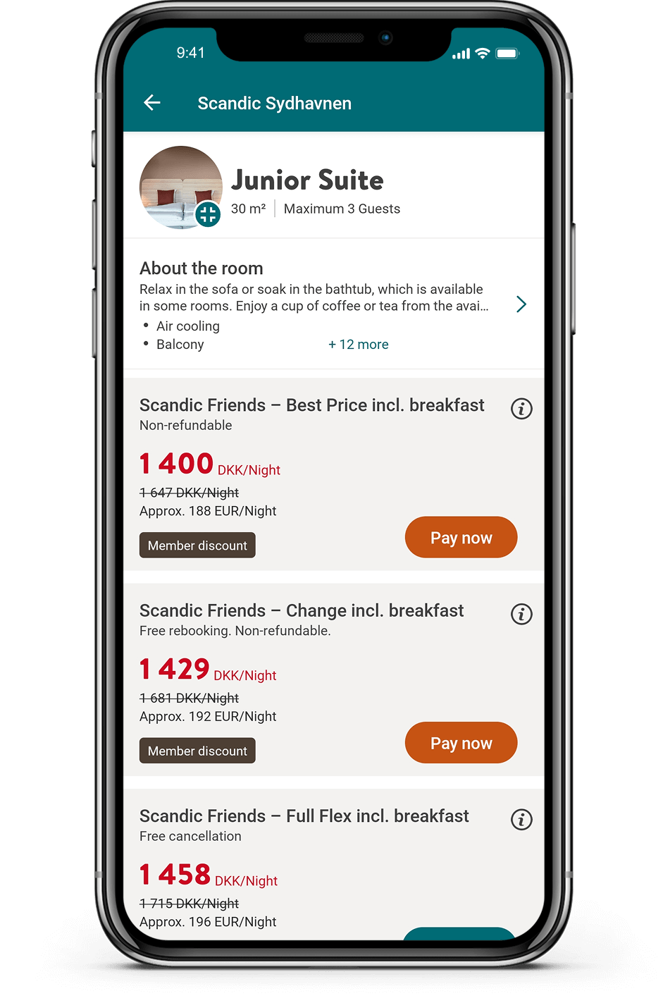 Scandic Friends loyalty program mobile app image