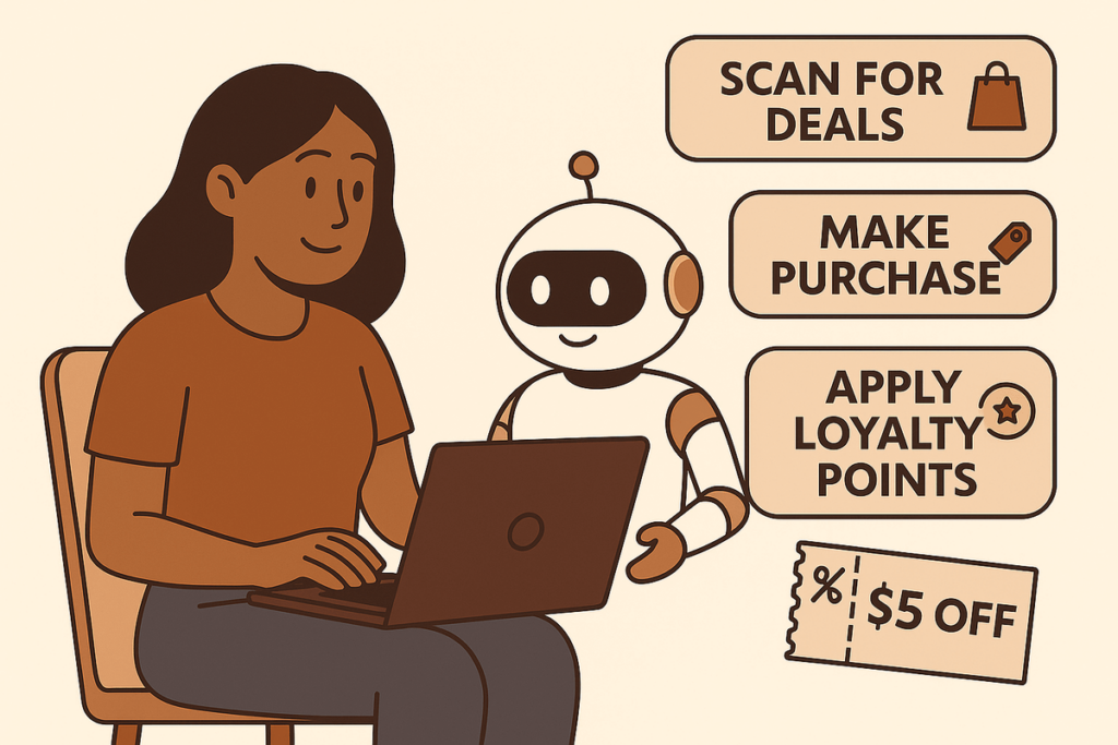 AI shopping agent helping a loyalty member during their shopping session