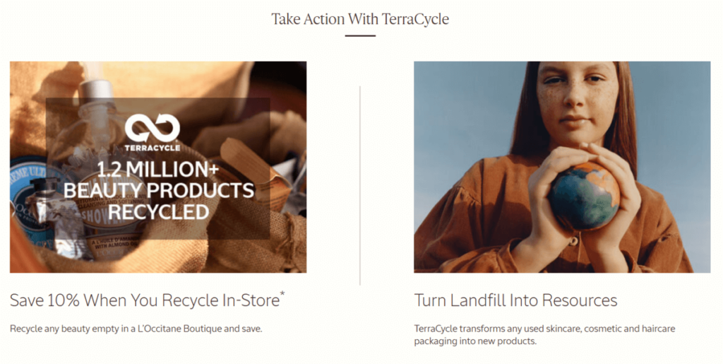 L’Occitane’s partnership offering with Terracycle