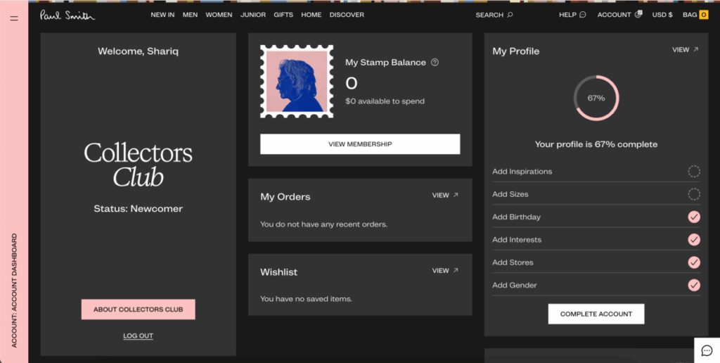 Paul Smith loyalty program image
