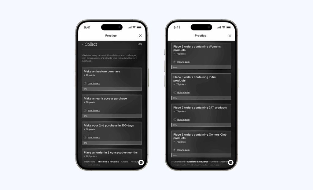 Transactional point earning challenges in the Prestige loyalty program