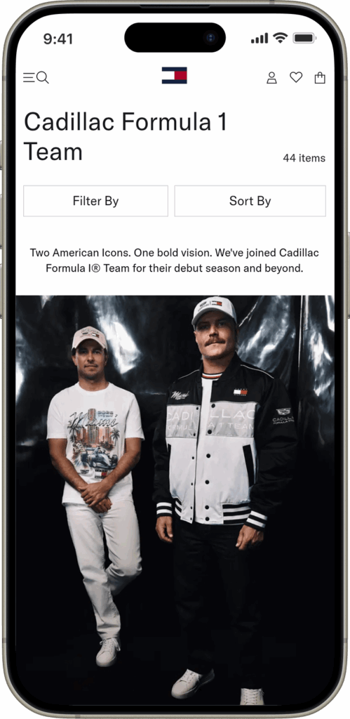 Tommy Hilfiger x F1 Cadillac team collaboration through new collection pieces